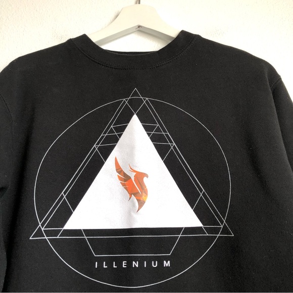 ILLENIUM Phoenix Electric Family EDM Black Crewneck Sweatshirt Size Small - Picture 2 of 12